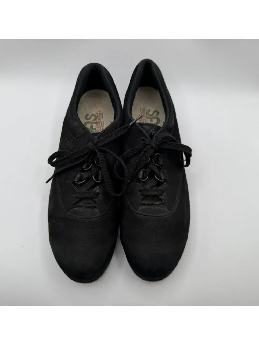 SAS Free Time Walking Shoes Women Size 9.5 Black Leather Tripad Comfort Sneaker